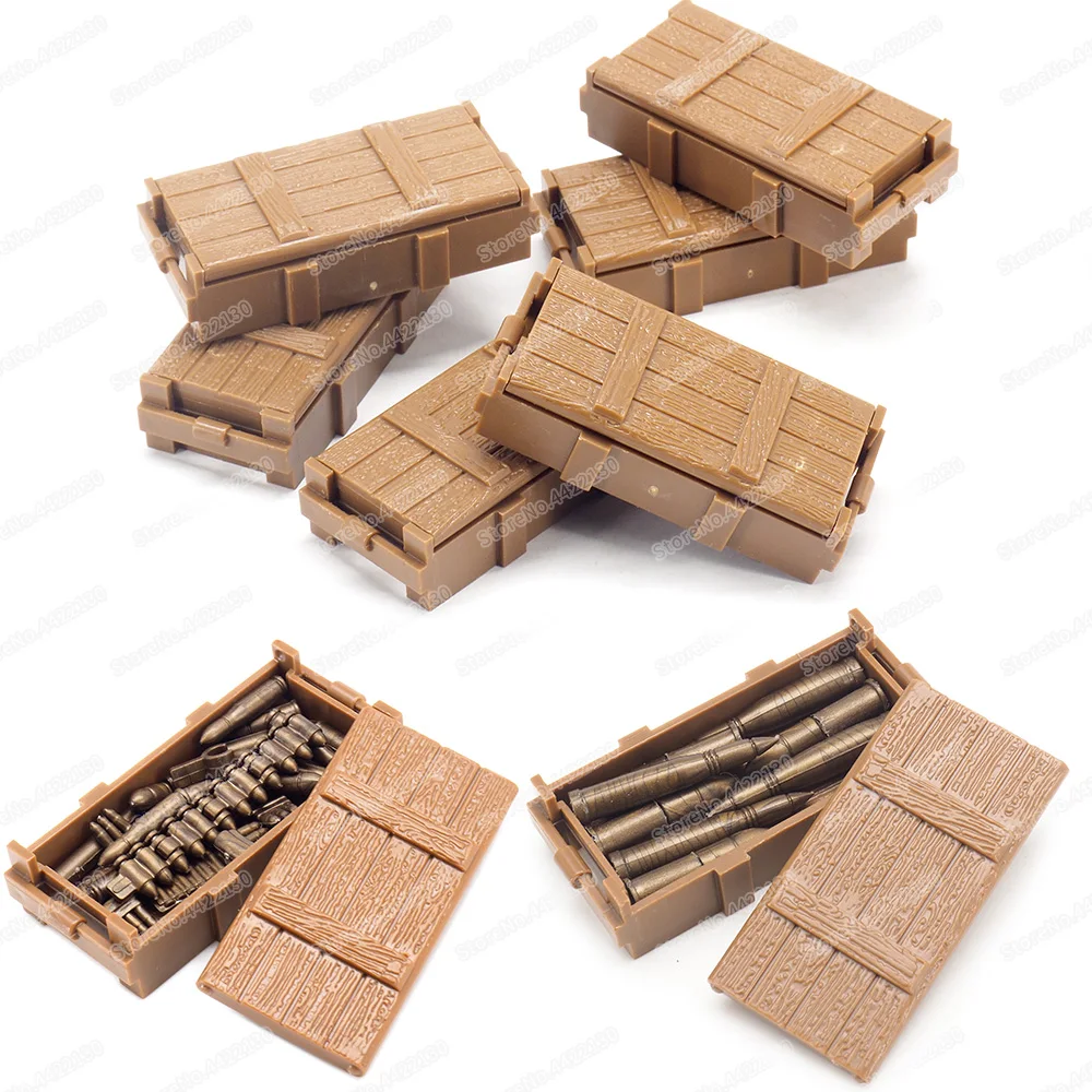 Soldier Equipment Bullet Box Set Military Building Block Moc Figures WW2 Army Weapons Box Model Child Christmas Gift Boy DIY Toy