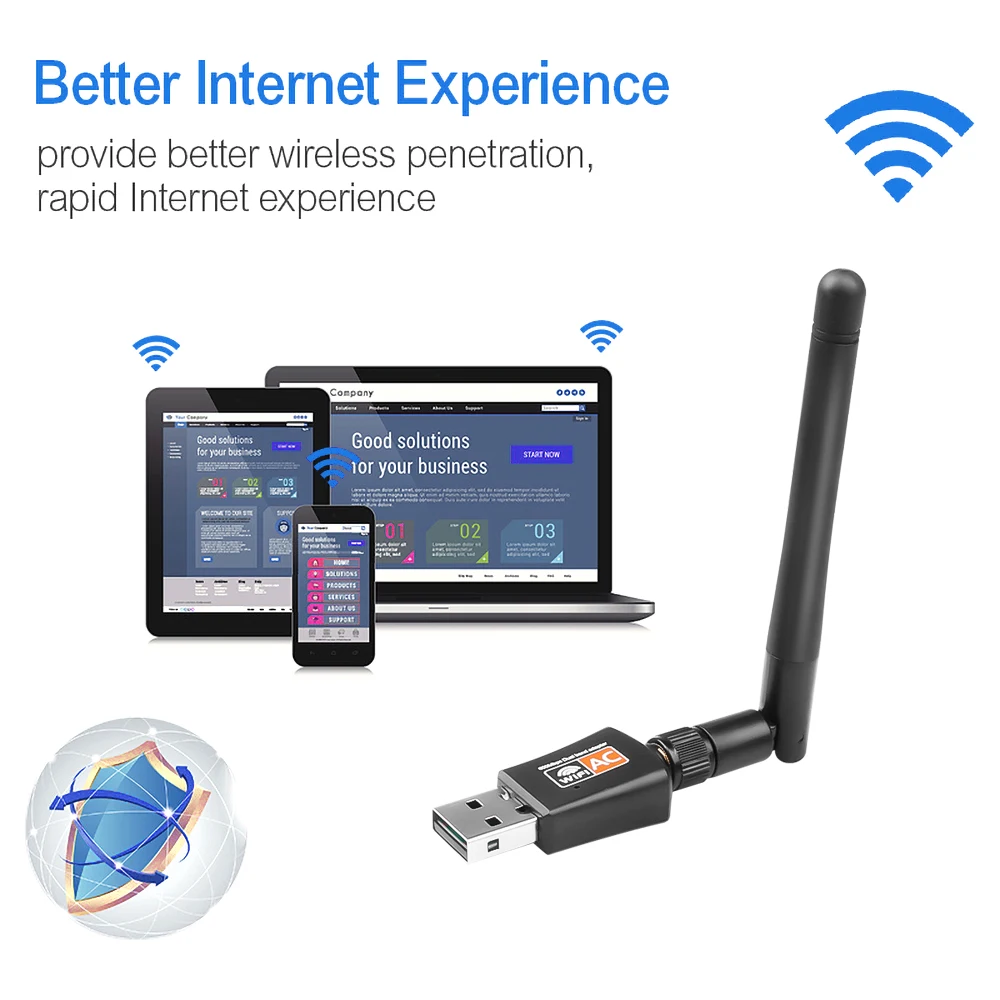 600Mbps Wireless Usb Adapter Wifi Internet Dongle For Windows 7 8 10 MAC Linux