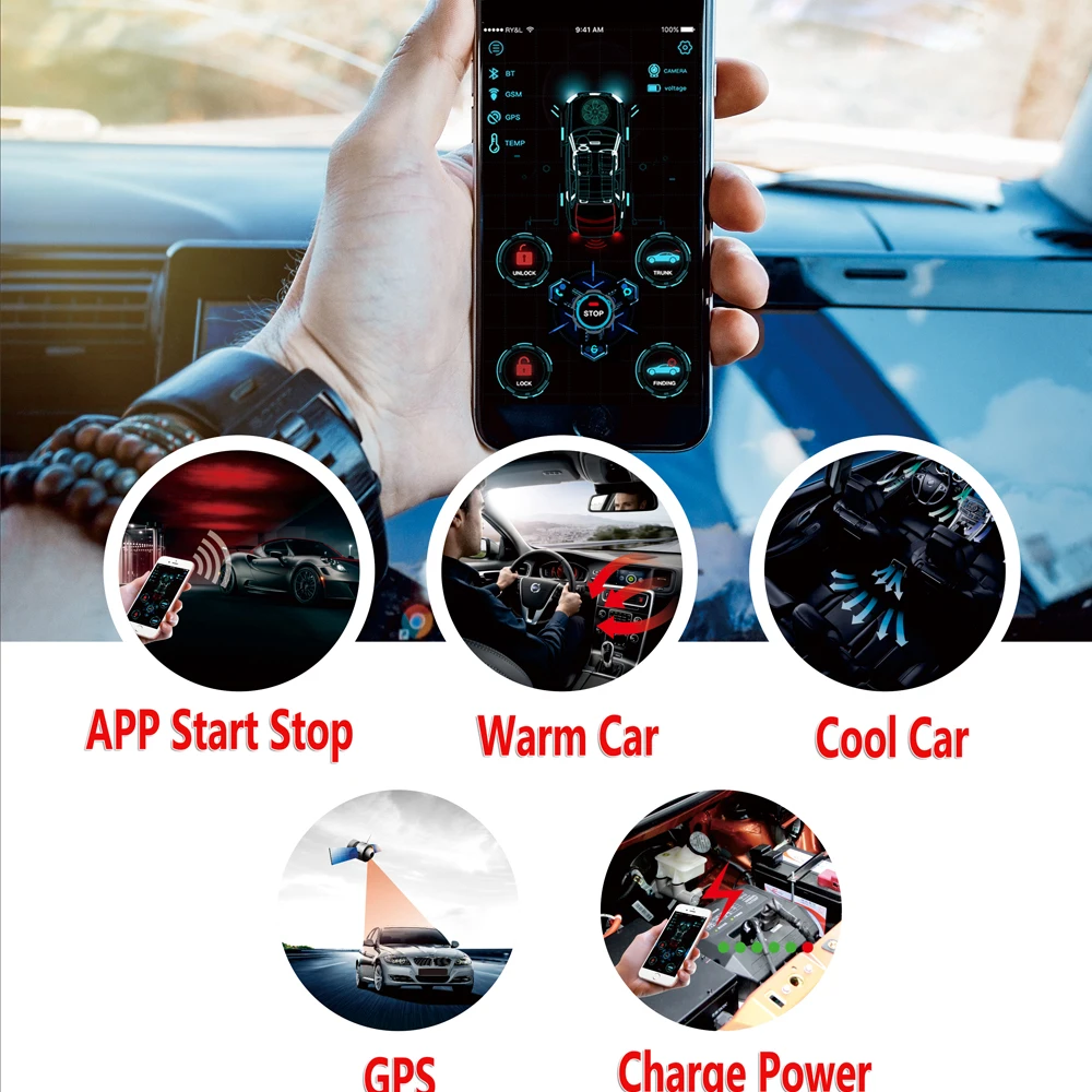 Сенсорный ЖК экран Cardot Smart Pke бесключевая запись дистанционный стартовый