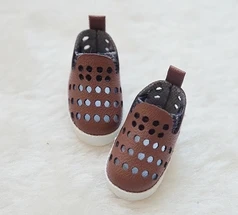 Новинка OB11 обувь для кукол Радужный цвет милые отверстия спортивная обувь для ob11 1/12 bjd куклы аксессуары кроссовки для кукол - Цвет: deep brown