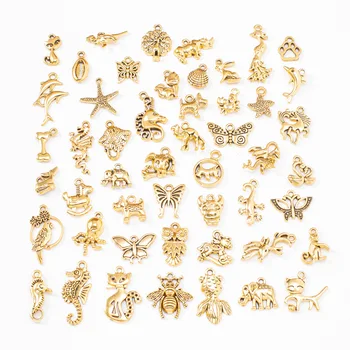 

50PCS Mixed Gold Tone Insect Animal Wing Charm Pendants for Bracelet Necklace Jewelry Accessory DIY jewelry components