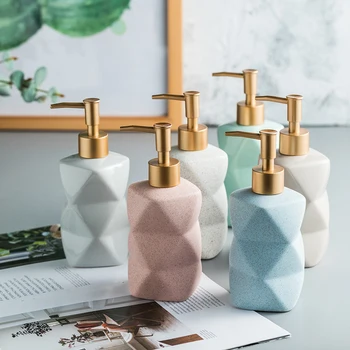 

Simple Art Ceramic Frosted Matte Hand Soap Bottle European Style Home Hotel High-end Lotion Bottled Bright Bathroom Accessories