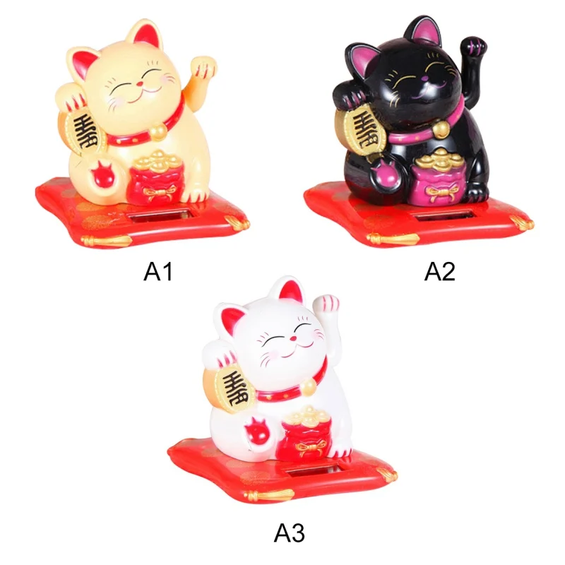 

Creative Cute Shaking Hands Lucky Cat Fortune Crafts Figurines Miniatures Wealth Waving Cat Oranment Birthday Gift Home Decor tm