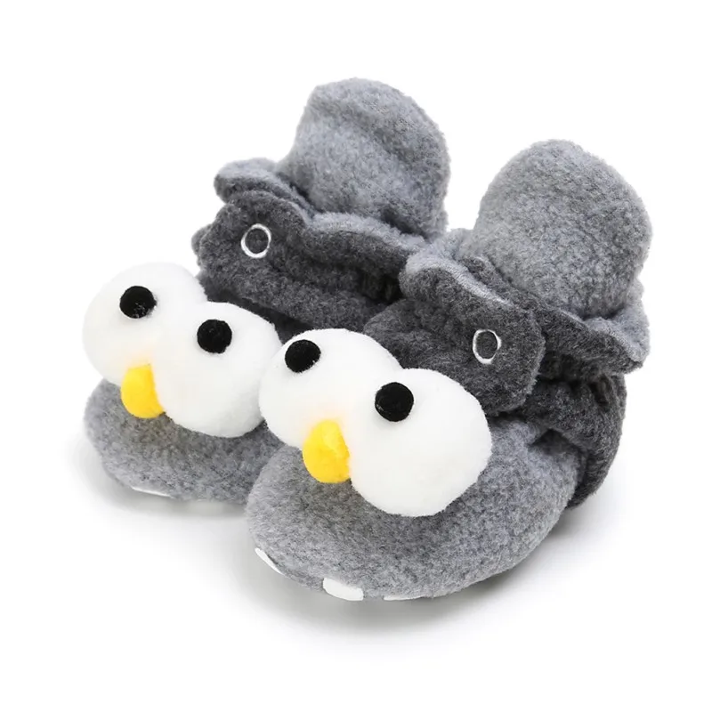 NewbornCotton мягкие Нескользящие теплые флисовые пинетки теплые тапочки на зиму обувь для кроваток милые Мультяшные сапоги для маленьких мальчиков и девочек - Цвет: E