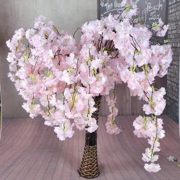 

Weeping Willow Silk Cloth Cherry Blossom Artificial Flower Wedding Road Ceiling Decoration Shopping Mall Decoration