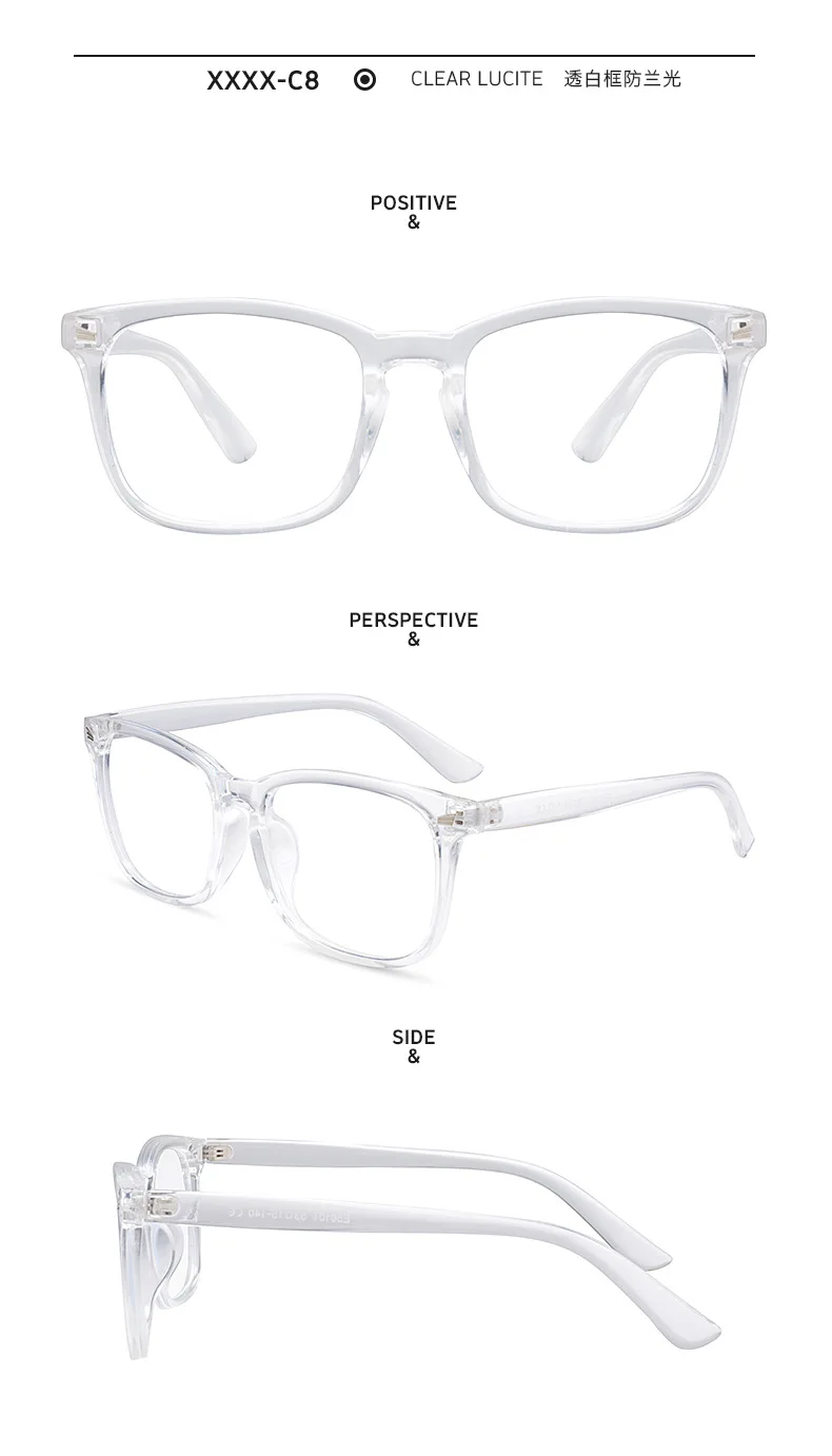 blue light reading glasses Anti blue light goggles glasses square computer glasses plain glasses full frame glasses for men and women radiation protection cute blue light glasses