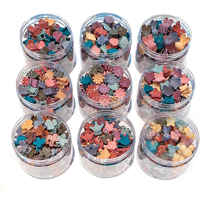 Ruoshui 50pcs Children Cartoon Hair Claws Girls Lovely Hairpins Hair Crab Baby Hair Accessories Hair Clips Headwear Barrettes