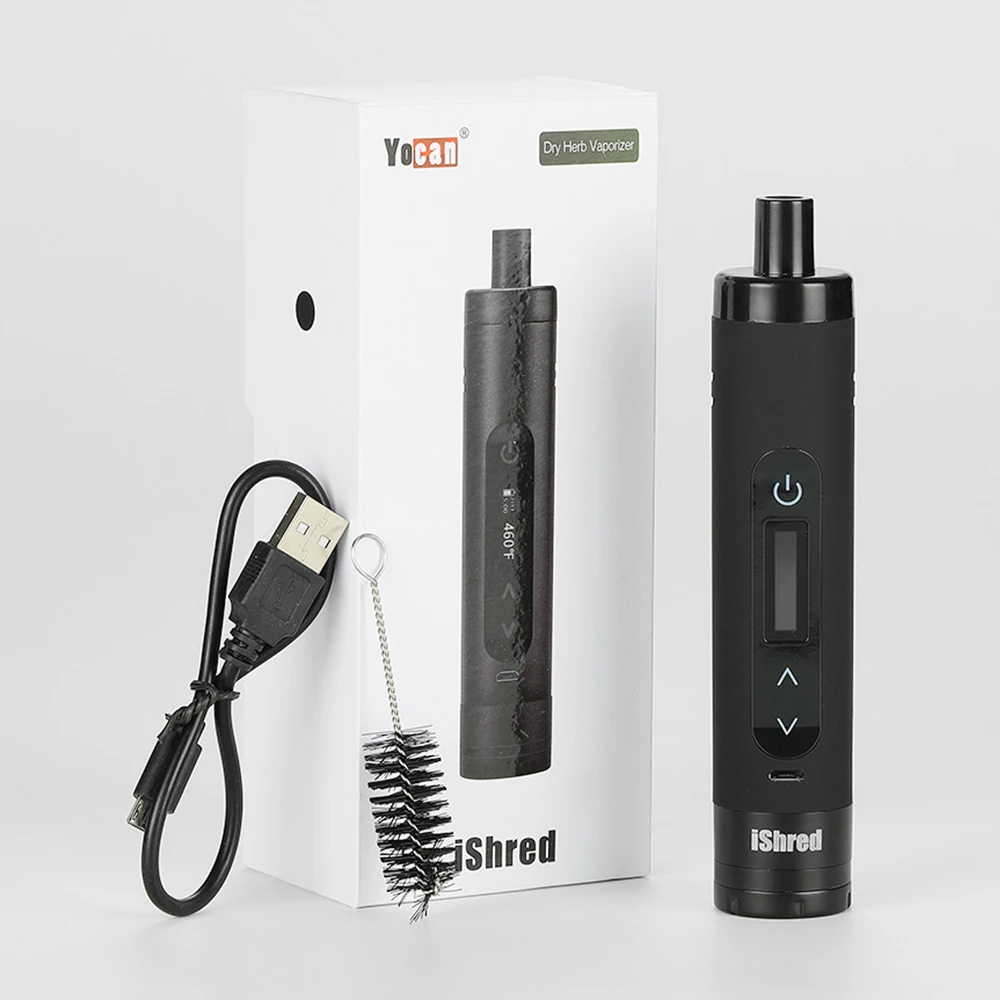  Original Yocan IShred Dry Herb Vaporizer Kit with 2600mAh Battery & LCD Display & Ceramic Heating C