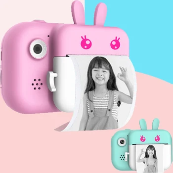 子供のカメラインスタント印刷子供のための1080p hdビデオ写真デジタルカメラで熱写真用紙かわいい子カメラ