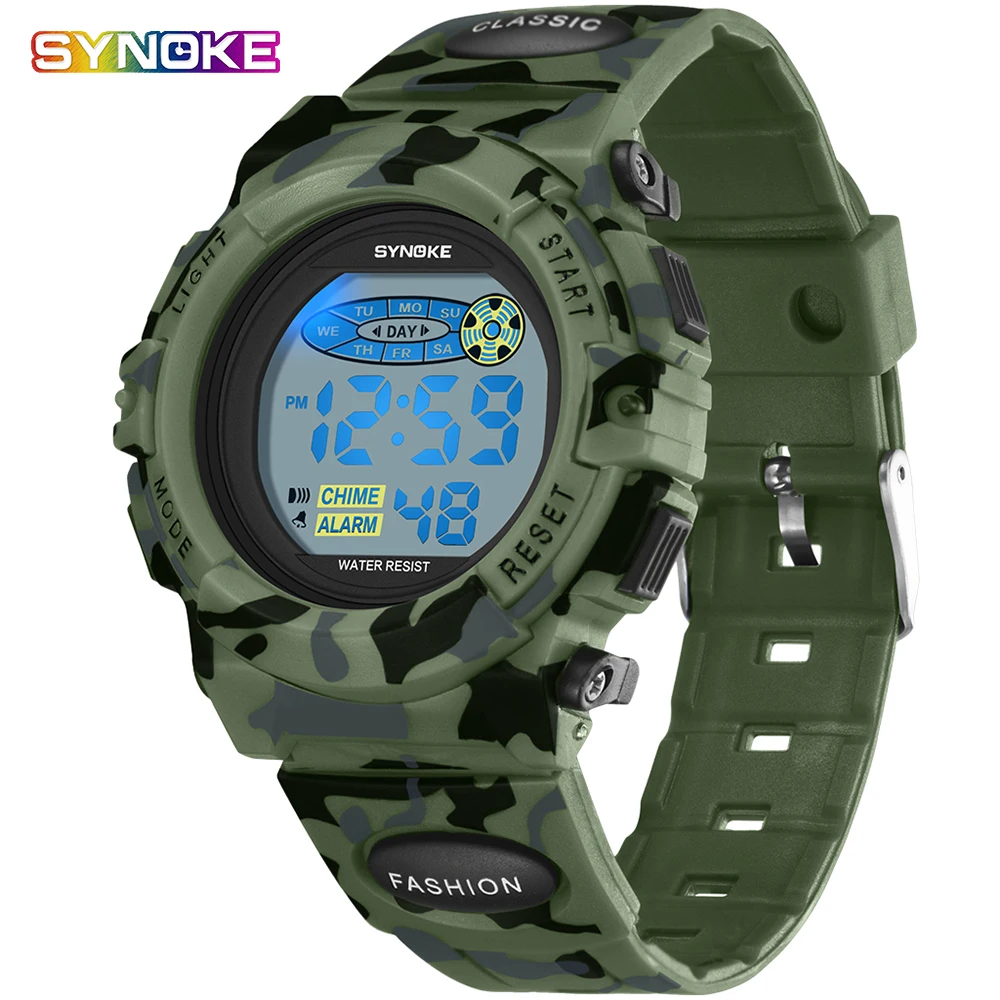 

Synoke Kids Watches Military Wrist Clock Alarm Silicone Led Digital Watch Child Sport Wristwatches Date Casual Students Watches