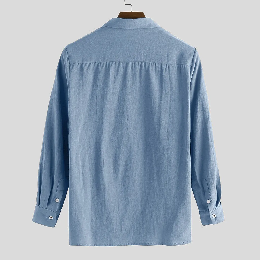 Vogue Camisas Masculina, мужская рубашка, повседневная, на пуговицах, с отложным воротником, приталенный, с длинным рукавом, топ, мужская рубашка