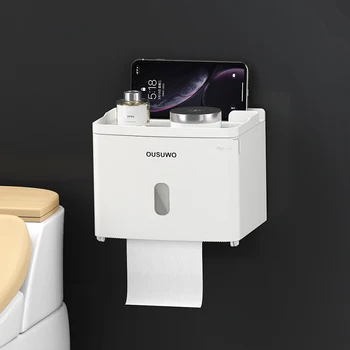 

GURET Creative Multifunction Toilet Paper Holder Wall Mount Waterproof Tissue Box Portable Storage Box Bathroom Accessories Sets