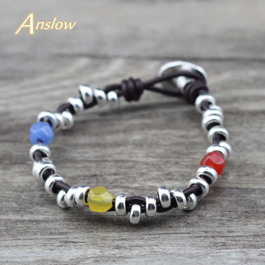 

Anslow Design Vintage Retro Handmade DIY Wristbands Jewelry Accessories Charms Beads Bracelets For Couple Love Gifts LOW0762LB