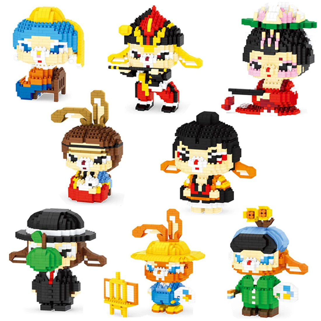 

hot ShellieMay Duffy artist figure cooieann van gogh pakstellalou lady Gelatoni fiute player brick micro diamond block toys gift