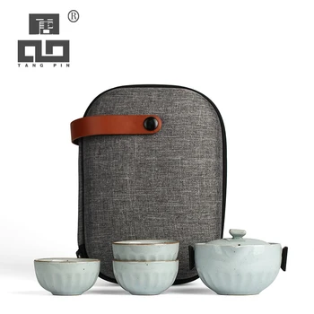 

TANGPIN ceramic teapot with 3 cups afternoon tea sets portable travel tea set drinkware
