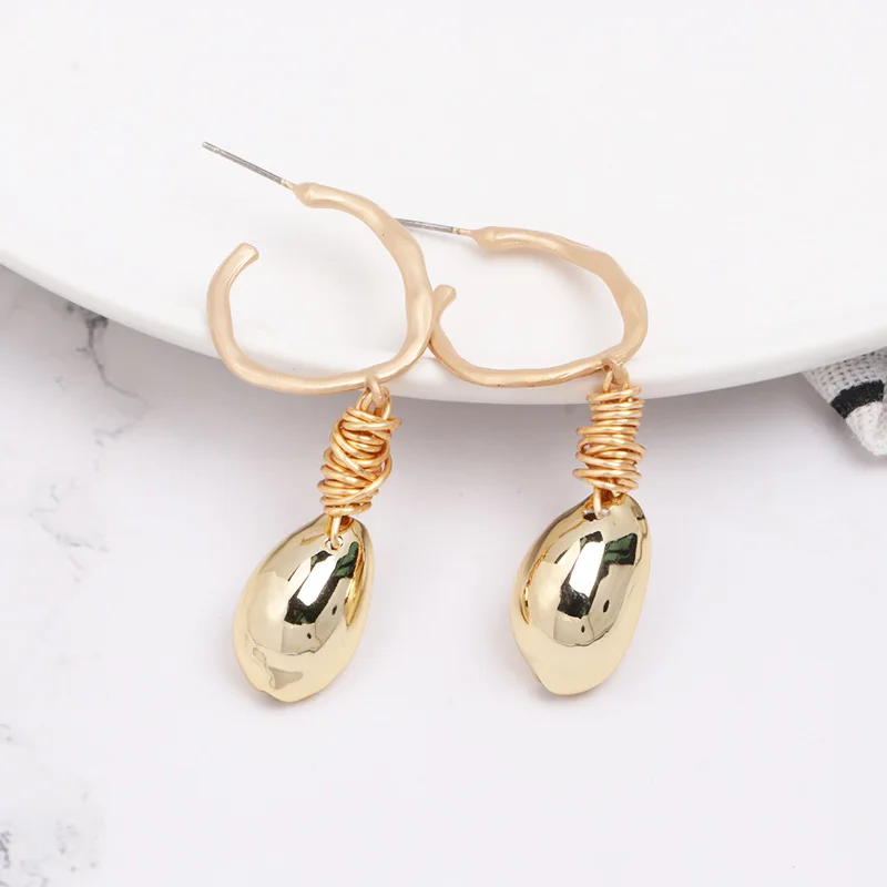Новые летние серьги в виде ракушки для женщин boho заявка на цвет золота Модные