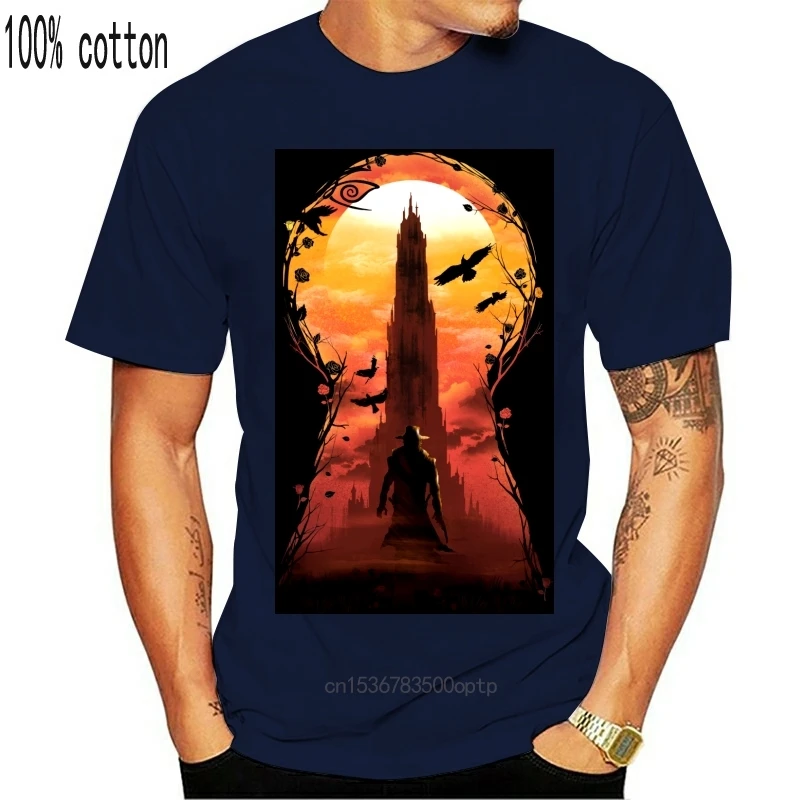 Темная Башня мужская футболка 100% хлопок короткий рукав с круглым вырезом Топы и