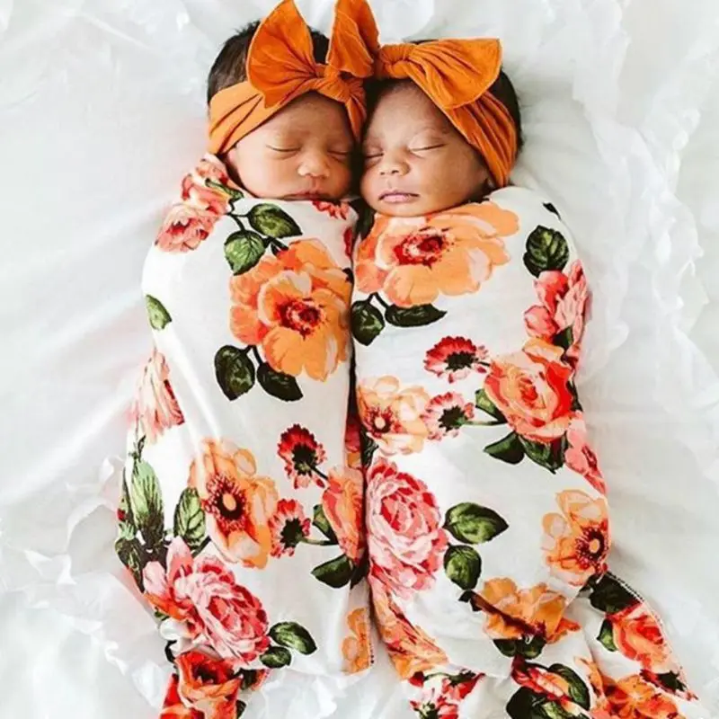 Bathing Photo Gifts Baby Wrapping Cloth Newborn Rabbit Ear Cap Towel Set Printing Package Swaddle Blanket Hat
