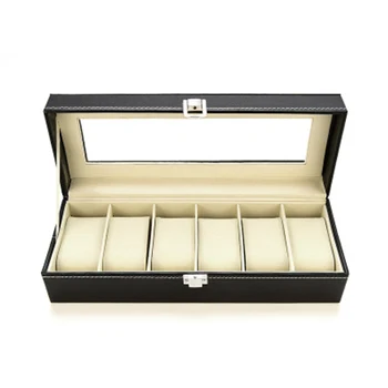 

Window Organizer Box for Save 6 Wrist Watches Box Jewelry Display Case Storage Holder
