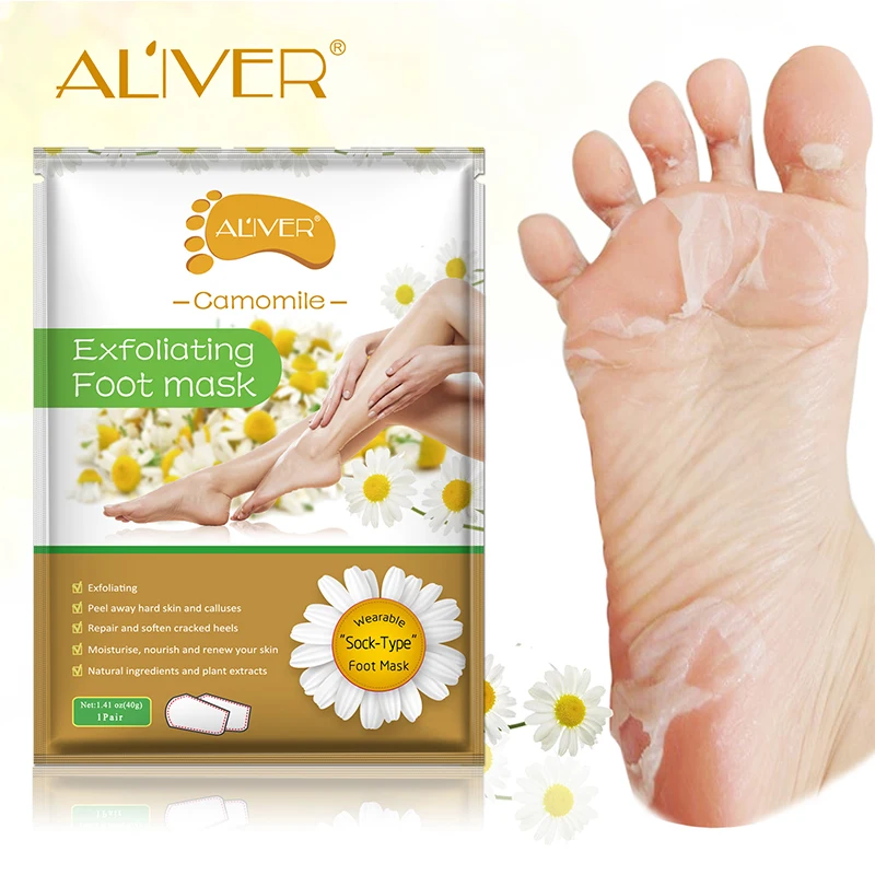 2pcs Aliver Foot Peeling Mask Feet Mask Pedicure Heel Socks Chamomile Exfoliating Renewal Pedicure Remove Dead Skin Foot Care Aliexpress
