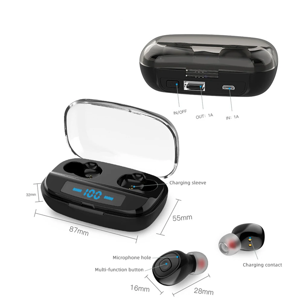 Беспроводные наушники FDBRO Xi10s TWS Bluetooth 5,0, водонепроницаемые наушники с шумоподавлением, 3000 мАч, зарядная коробка, бинауральные наушники
