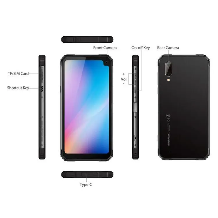 Смартфон Blackview BV6100 Android 9 0 IP68 IP69k NFC 4G 6 88 дюйма 5580 мА · ч 3 + 16 Гб|Смартфоны| |