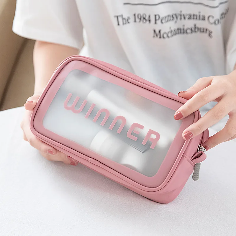 

Waterproof Cosmetic Bag Transparent and Simple Make-up Bag Large Capacity Lovely Wash Bag Fashionable Bath Bag