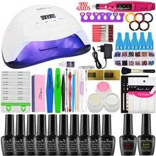 Набор для ногтей машинки для стрижки ногтей, набор с 90/80/54/36W УФ-лампы для ногтей набор гель лак для ногтей инструменты для маникюра, Электрический Фрезер для ногтей, сверлильный станок, комплект