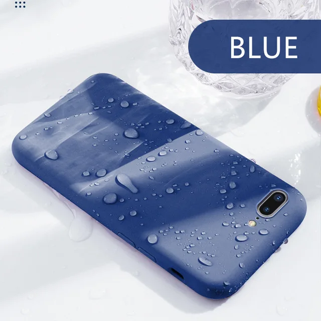 Мягкий Летний жидкий силиконовый чехол для iPhone X XR XS Max 8 7 6 6S Plus 11 Pro резиновый противоударный чехол защитный чехол s - Цвет: Blue