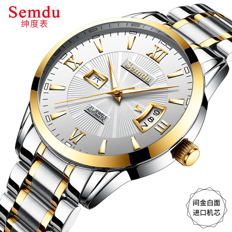 

Hot Sales-Watch Men Fully Automatic Analog Watch Import Movement Business Watrproof Watch