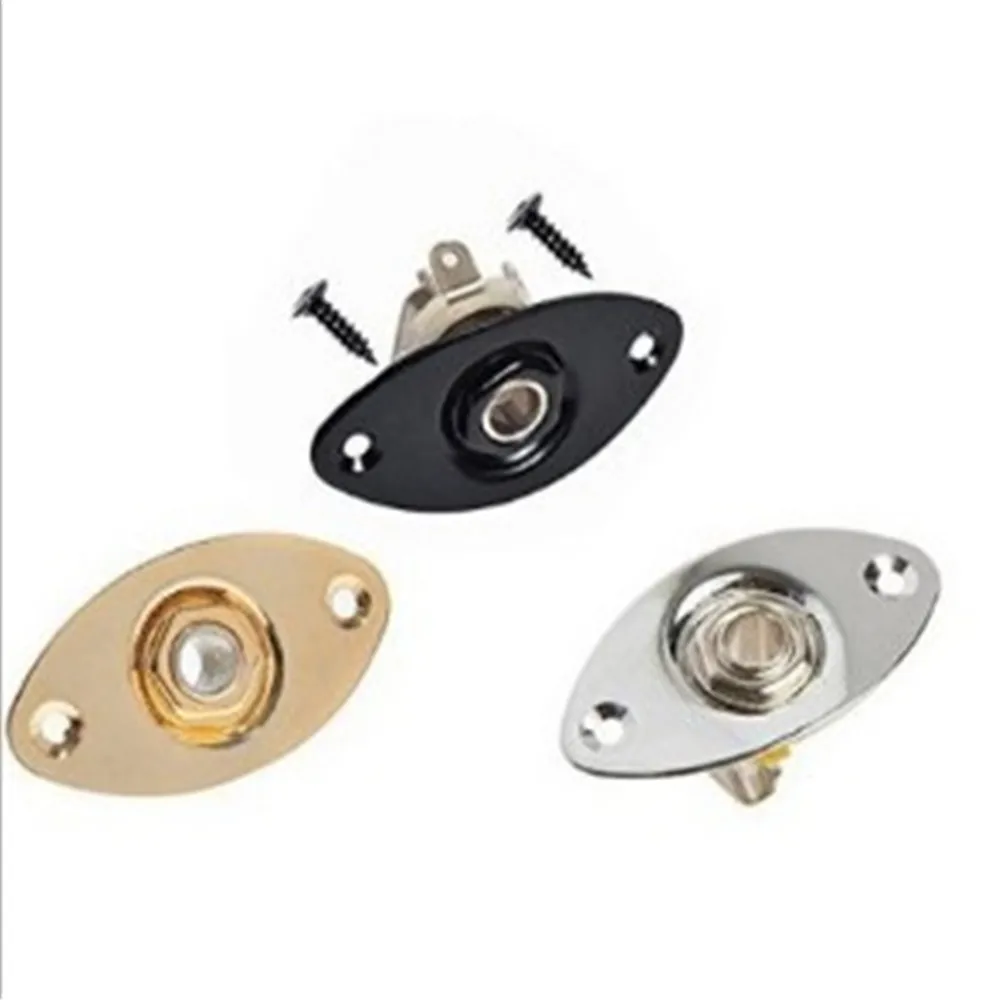 

Hot Sale 3pcs Professional Boat Style Guitar Pickup Output Input Chrome Jack Plug Socket for Strat Electric Guitars Guitar Parts