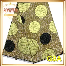 Ткань с золотым восковым принтом RONVITAL, африканская ткань с принтом, женское платье, сделай сам, восковая ткань в нигерийском стиле, хлопок, 6 ярдов/