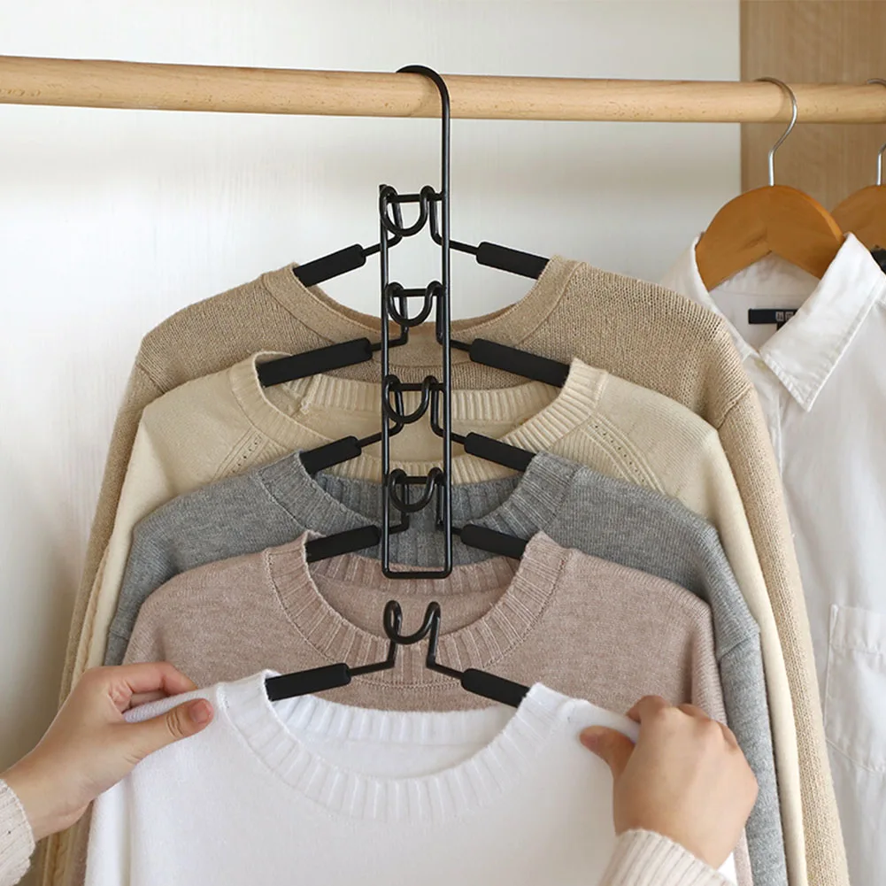 

5 In 1 Multi-Layer Clothes Hangers Space-Saving Multiple Non-Slip Hanger for Wardrobe SLC88