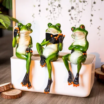 

[HHT] Cartoon Pastoral Resin Crafts Frog Decor Children's Clothing Store Shelf Milk Tea Shop Counter Book Bar Locker Decorations