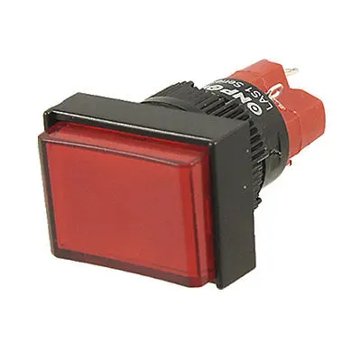 

DC 24V Red Lamp Rectangle Button Momentary Push Switch Dzfvi