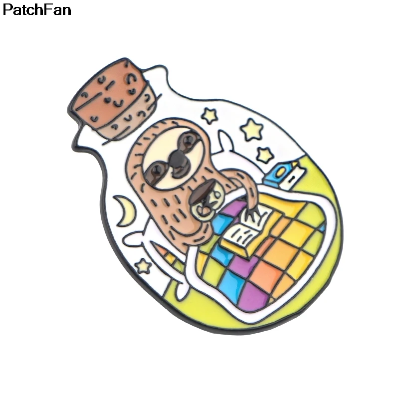 20 шт./лот A2498 Patchfan Ленивец в бутылке цинк pride pins para рюкзак одежда металлические значки броши для сумки рубашки insignia