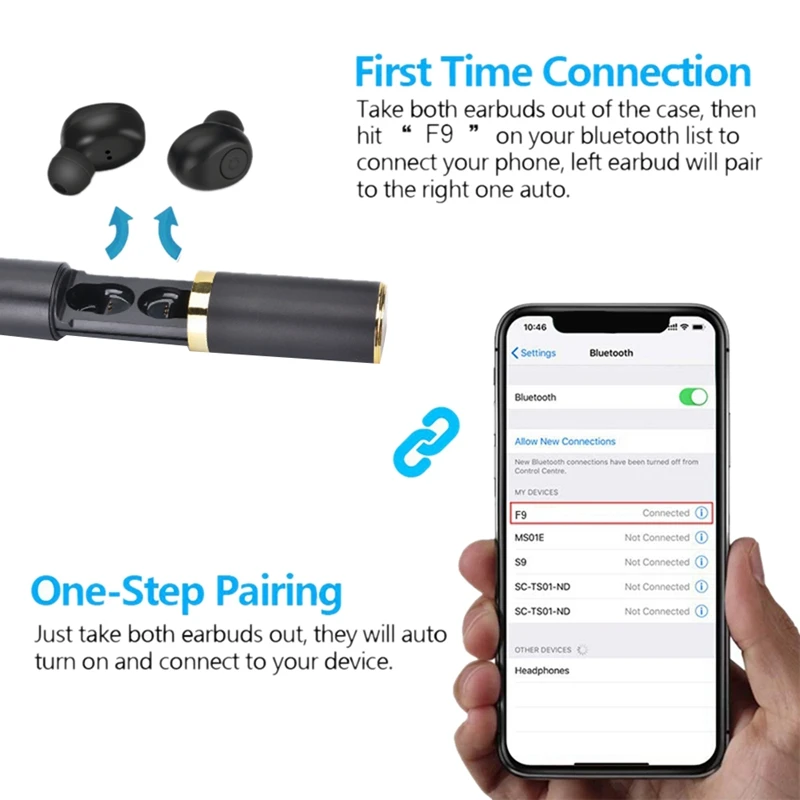 Новинка TWS 5,0, Bluetooth наушники, водонепроницаемые беспроводные наушники, спортивные наушники с микрофоном, игровые гарнитуры для телефона, свободные руки