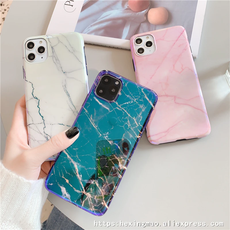 Цветной мраморный чехол для телефона Blue Ray для iphone 11promax XR XAMAX чехол для iphone 6 7 8 Plus Забавный геометрический комбинированный чехол s