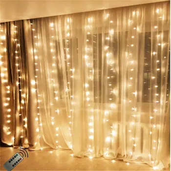 

3*2.5M LED Icicle Fairy String Light Christmas LED Garland Wedding Party Fairy Lights Remote control Curtain Garden Patio Decor