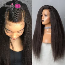 Невидимые 13X6 глубокая часть кудрявые прямые кружевные передние человеческие волосы парики для женщин предварительно выщипанные бразильские волосы remy закрытие парик черный