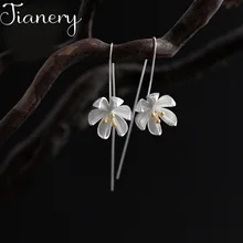 JIANERY новые 925 пробы серебряные большие серьги цветок лотоса для женщин модные богемные ювелирные изделия оптом