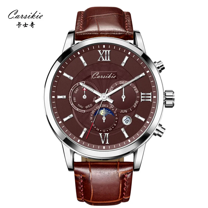 New Style Waterproof Business Trend Night Light Watch Men Fully Automatic Analog Watch MEN'S Watch Top Grade Leather Belt S
