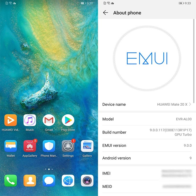 Стоковая глобальная прошивка опционально huawei mate 20X20X4G LTE мобильный телефон 8 Гб ram 256 ГБ rom 40.0MP NFC IP53 Kirin 980 7," 2 K