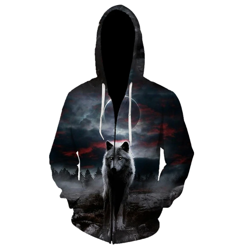 LLS-779 XS-5XL новейший Волк 3D принт животные крутые забавные Hooides мужские с длинным рукавом осень зима мужской модный свитер Hooides - Цвет: LLS-779