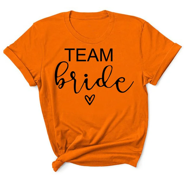 bachelorette team bride t shirt estonian wedding party ulzzang t-shirt cato women's tea bride short women tops drop ship Orange-3