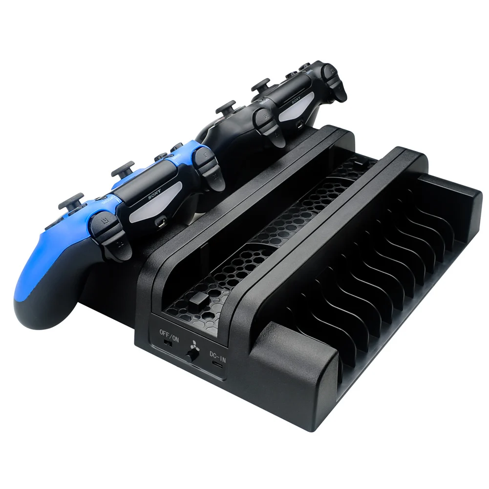 Вертикальный охлаждающая подставка совместимый для PS4/PS4 тонкий/PS4 Pro Зарядное устройство с светодиодный индикаторы ND998