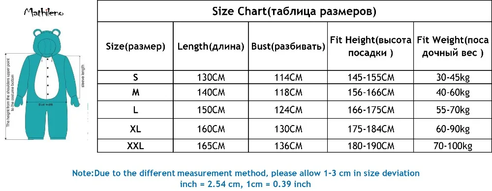 rosmanry size chart with XXL