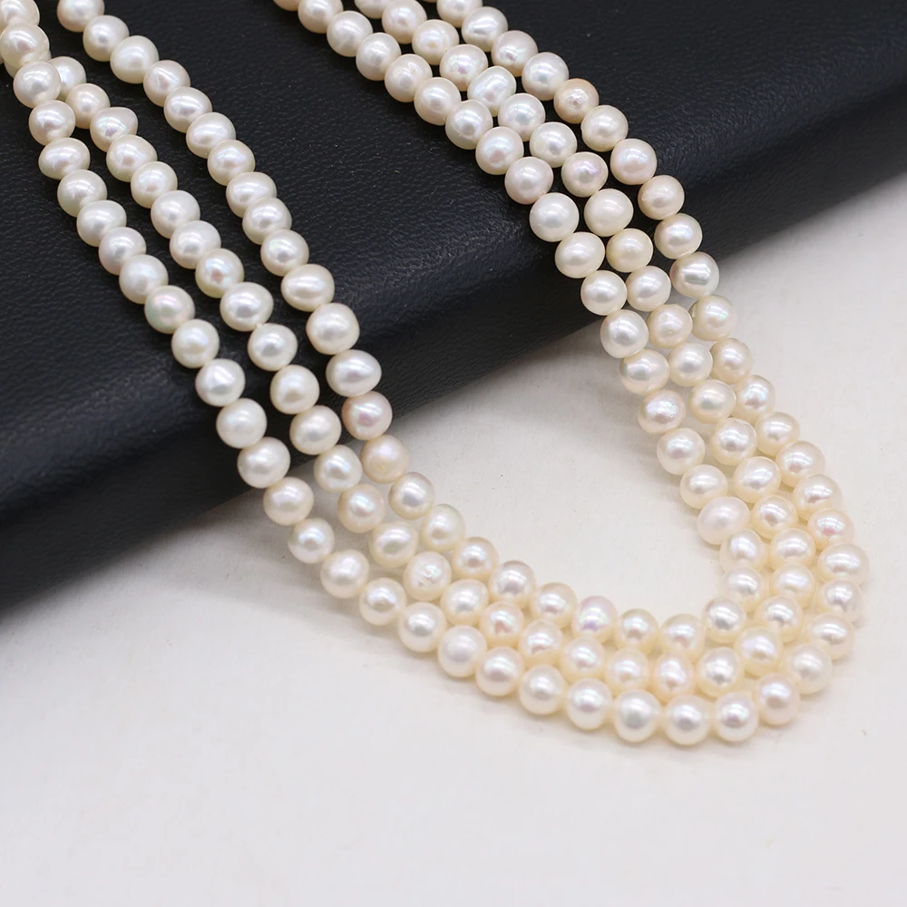 Round Natural Fresh Water Pearl Beads 4-5mm DIY for Jewelry Making Necklaces Accessories Bracelet Earrings Gift 36cm