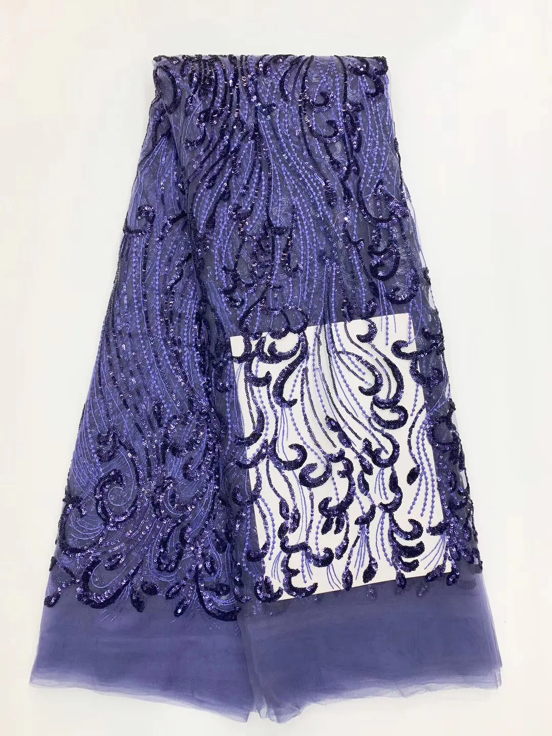 HFX Sequins Lace Fabric for Women Wedding Dress African Lace Fabrics with Sequins French Tulle Mesh Lace Bridal Materials H2898