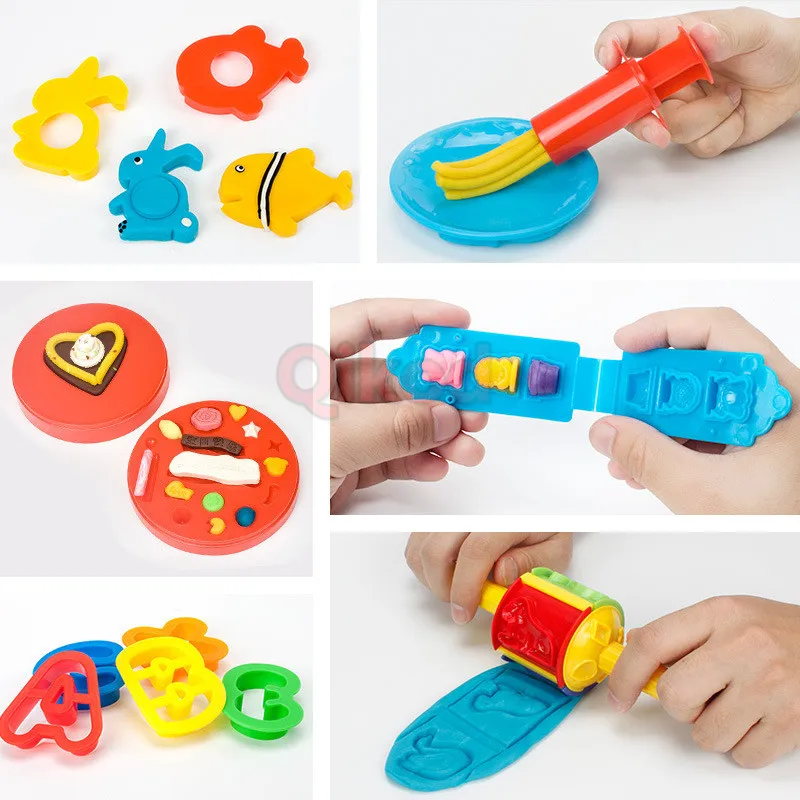 New Educational Plasticine Mold Modeling Clay Kit Slime Toys For Child Plastic Play Dough Tools Sets DIY Kid Cutters Moulds Toys 2